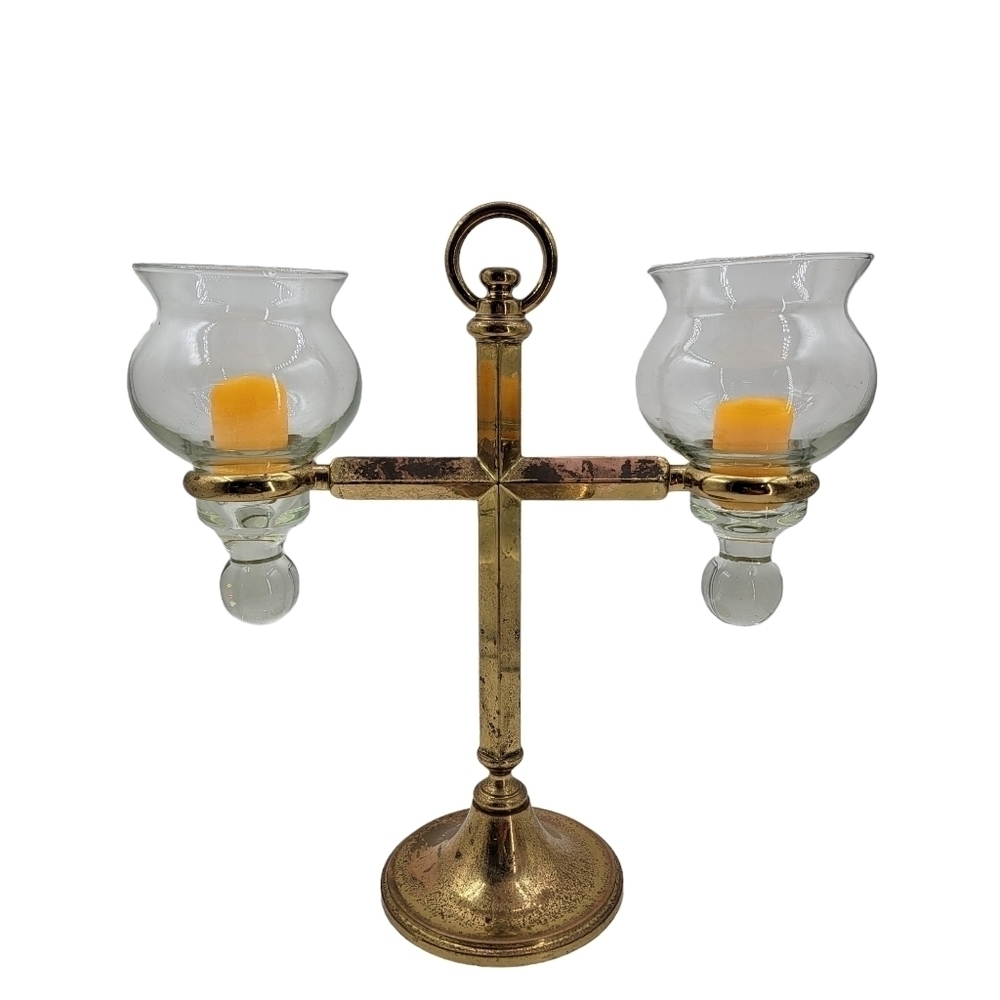 Rare vintage Gumps brass candelabra